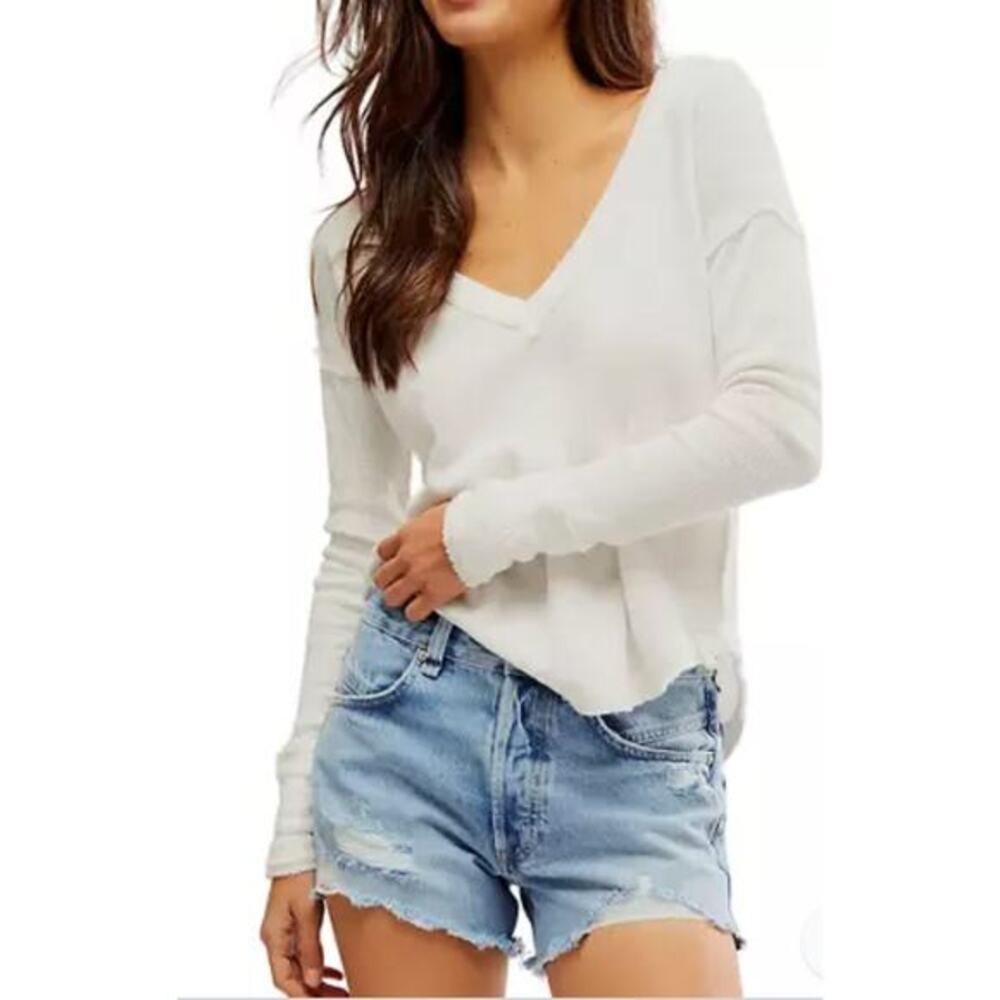 Free People‎ white sail away thermal top